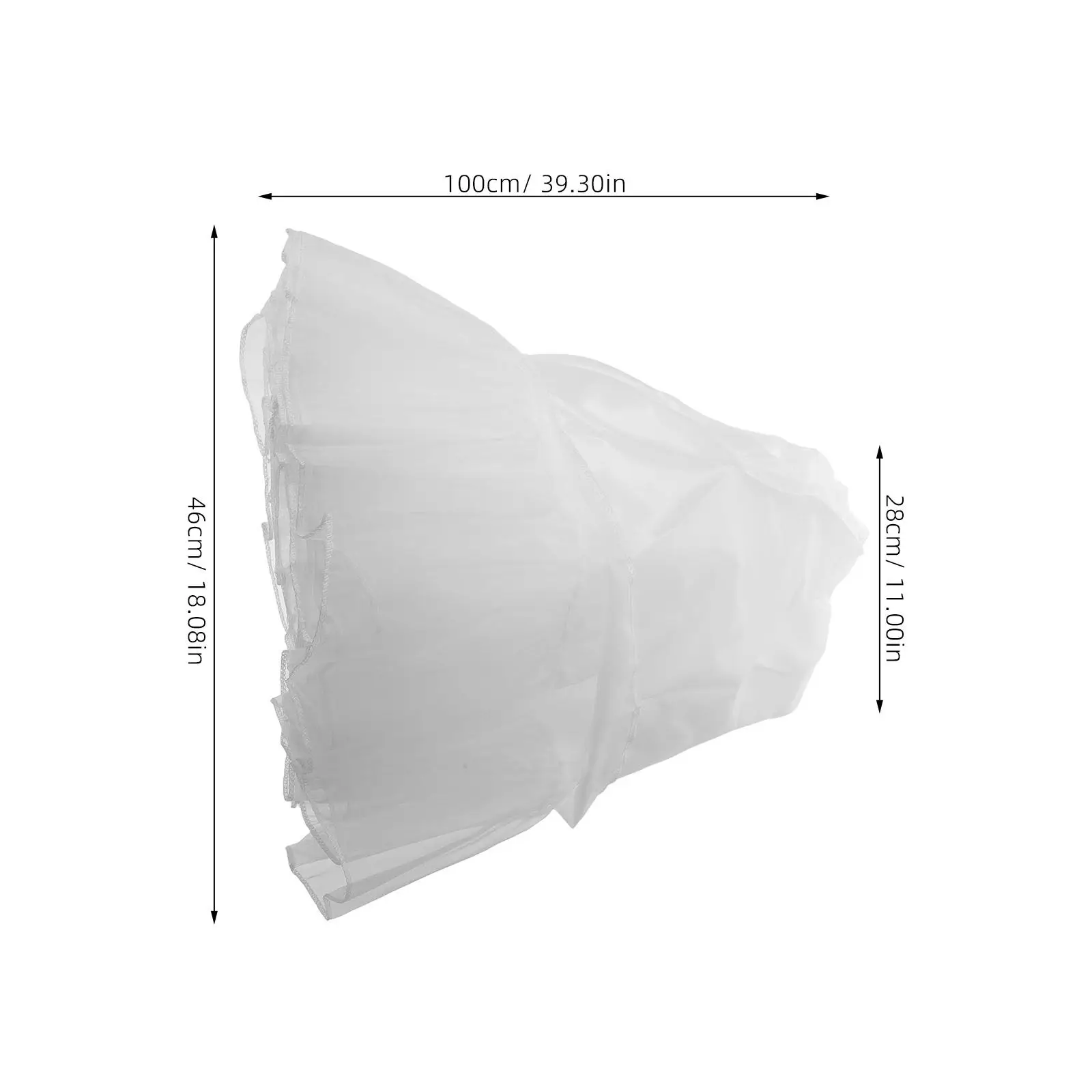 Lolita Petticoat Skirt For Under Wedding Dress Skirt New Year Party Dress Soft Mesh 4-Layered No-bones White Tulle