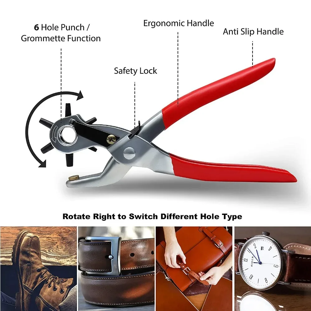 

Leather Hole Punch Leather Tools Multifunctional Ordinary Carbon Steel Belt Puncher Belt Hole Puncher Crafts Tool Punching Tool