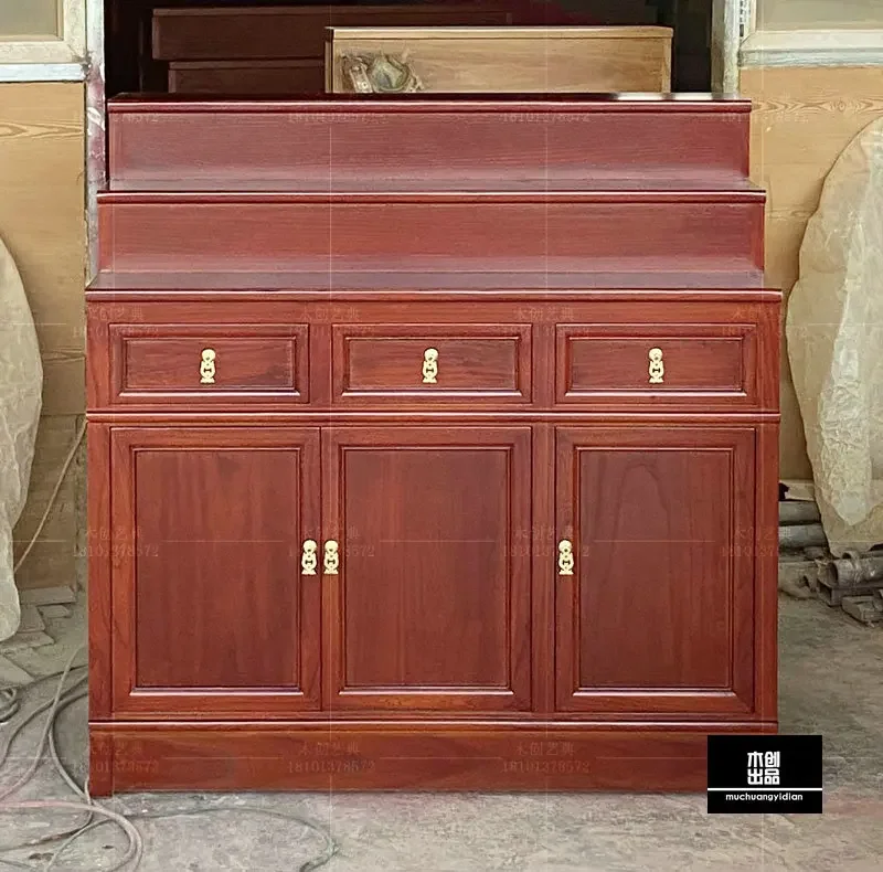 

Tibetan three-story table, Buddha niche, house solid wood Buddha statue for Buddha platform, Buddhist hall, incense table