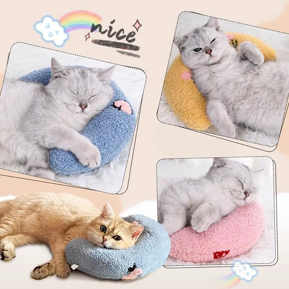 Dogs Cats Pillow Protect Cervical Spine Deep Sleep U-shaped Pillow Thickened Soft Cute Cuddle Pillow Cat Toys Pet Supplies