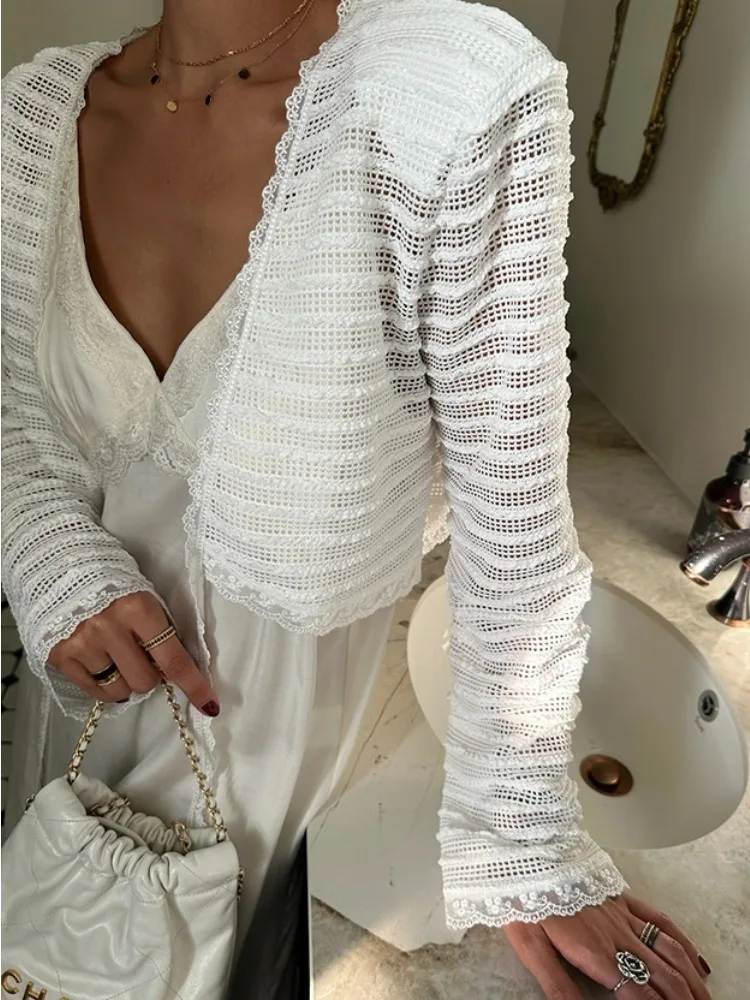 

Женский кардиган-жакет с объемной вышивкой и многослойным дизайном, новинка ранней осени, с кружевными вставками и поясом, для повседневной носки