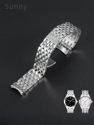 For Tissot 1853 Weiyi Series T038 Original Replace Accessories T038430a Men's Machinery 19mm Silver Waterproof Watchbands
