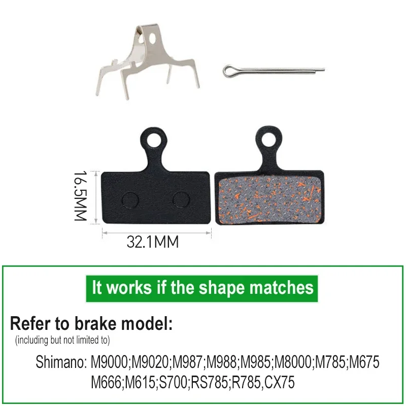 1/4/8/10 Pairs Semi-Metallic Bicycle Disc Brake Pads for Shimano XT Br-M8000 M785 XTR M9000 M9020 M987 M988 M985 SLX M7000 M675