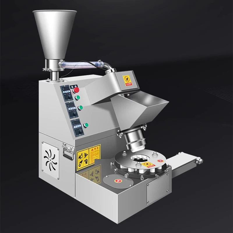 Máquina comercial pequena totalmente automática de pão cozido no vapor, imitação elétrica multifuncional, fritura e enchimento de pão cozido no vapor feito à mão
