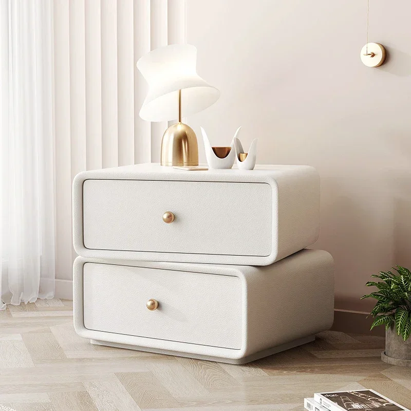 Bedside Table Room Desk Drawer Night Stand Nordic Bed Headboard Small Storage Locker Wood Coffee Sofa Side Bedroom Closets Cute