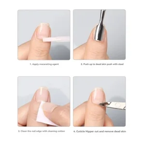 Edelstahlkunstschneider Gewebeschere Nagelhaut Clipper Pusher 10 Hauptnägelspatelverkäufe - №9