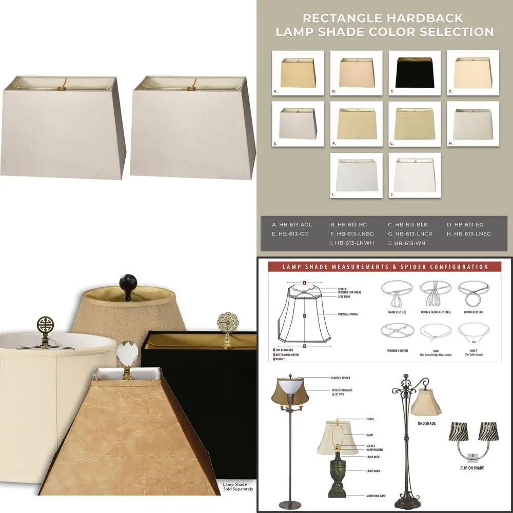

Rectangle Gray Hardback Lamp Shades, 8x16x10x18 Inches, 2-Pack with 12-Inch Height, for Home Lighting Decor