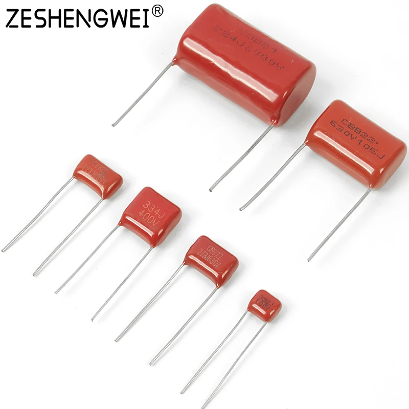 10pcs 63V 100V 250V 400V 450V 630V 2000V 101 104 125 221 222 223 224 225 332 333 334 473J CBB Polypropylene film Capacitor