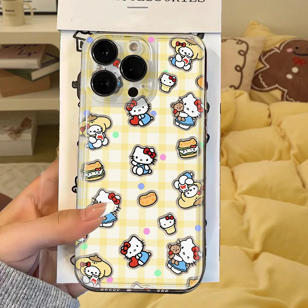 

Cute Cartoon Hellokitty Phone Case For Samsung S24 S23 S22 S21 S20 S10 FE Note20 Note10 Plus Ultra Lite 5G Clear Soft TPU Cover