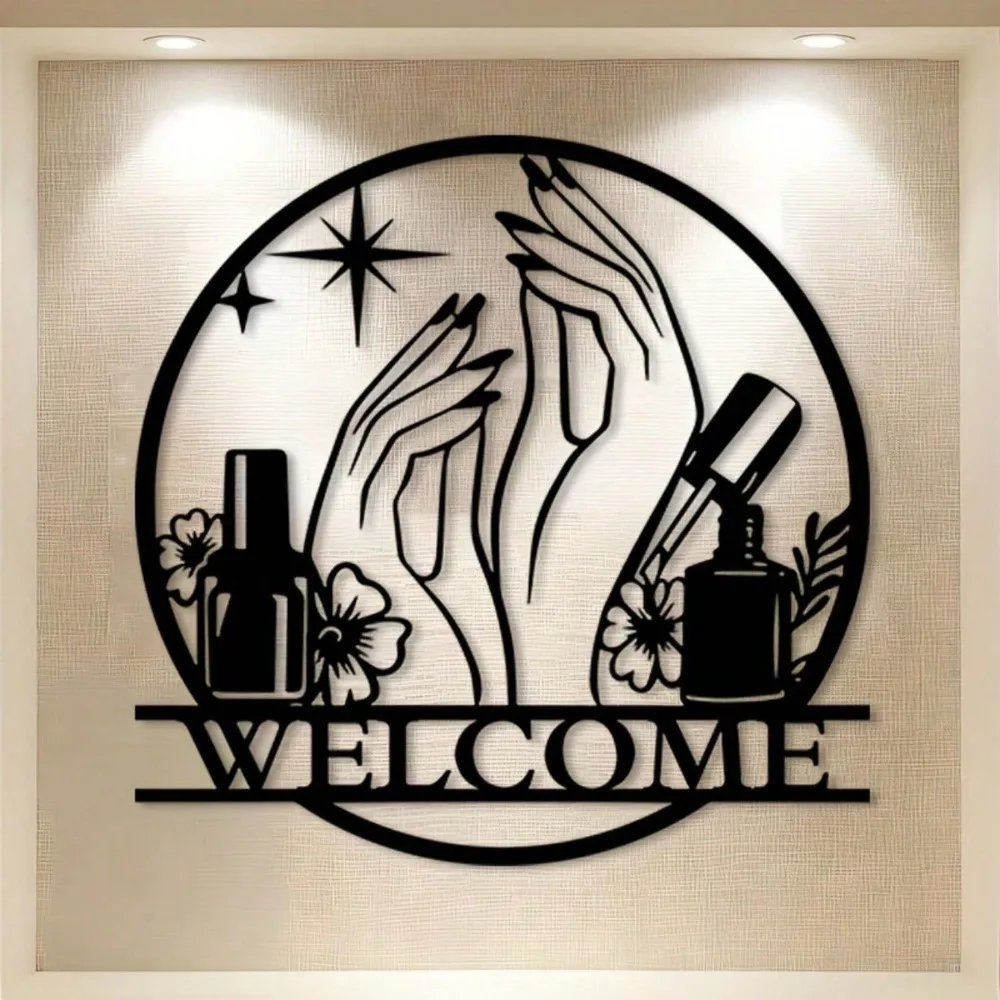CIFBUY Panneau décoratif mural en fer pour salons de manucure, idée cadeau unique pour la décoration de la maison, en métal charmant
