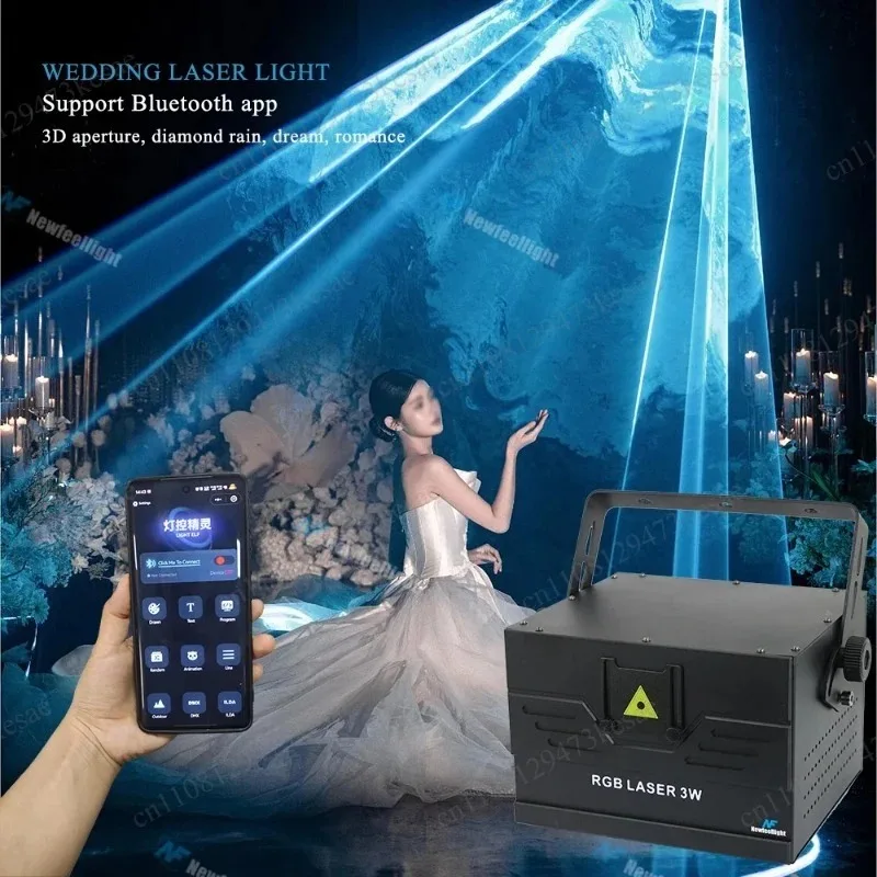 APP Control RGB Laser Light 5W 10W White Circle Effect Wedding Projector IP65 Waterproof Outdoor DJ Stage Lighting