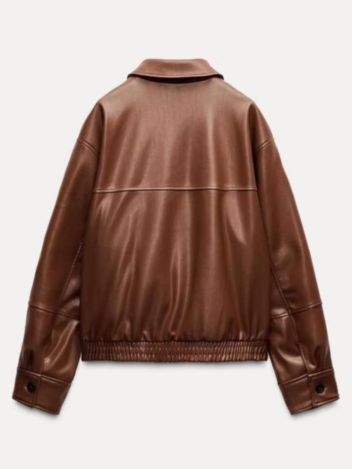 Primavera 2025 Prendas de abrigo Faion Pilot Jaet para mujer, ajuste holgado, simulación de cuero, alta calidad, recién llegado, viaje, cremallera Sle...