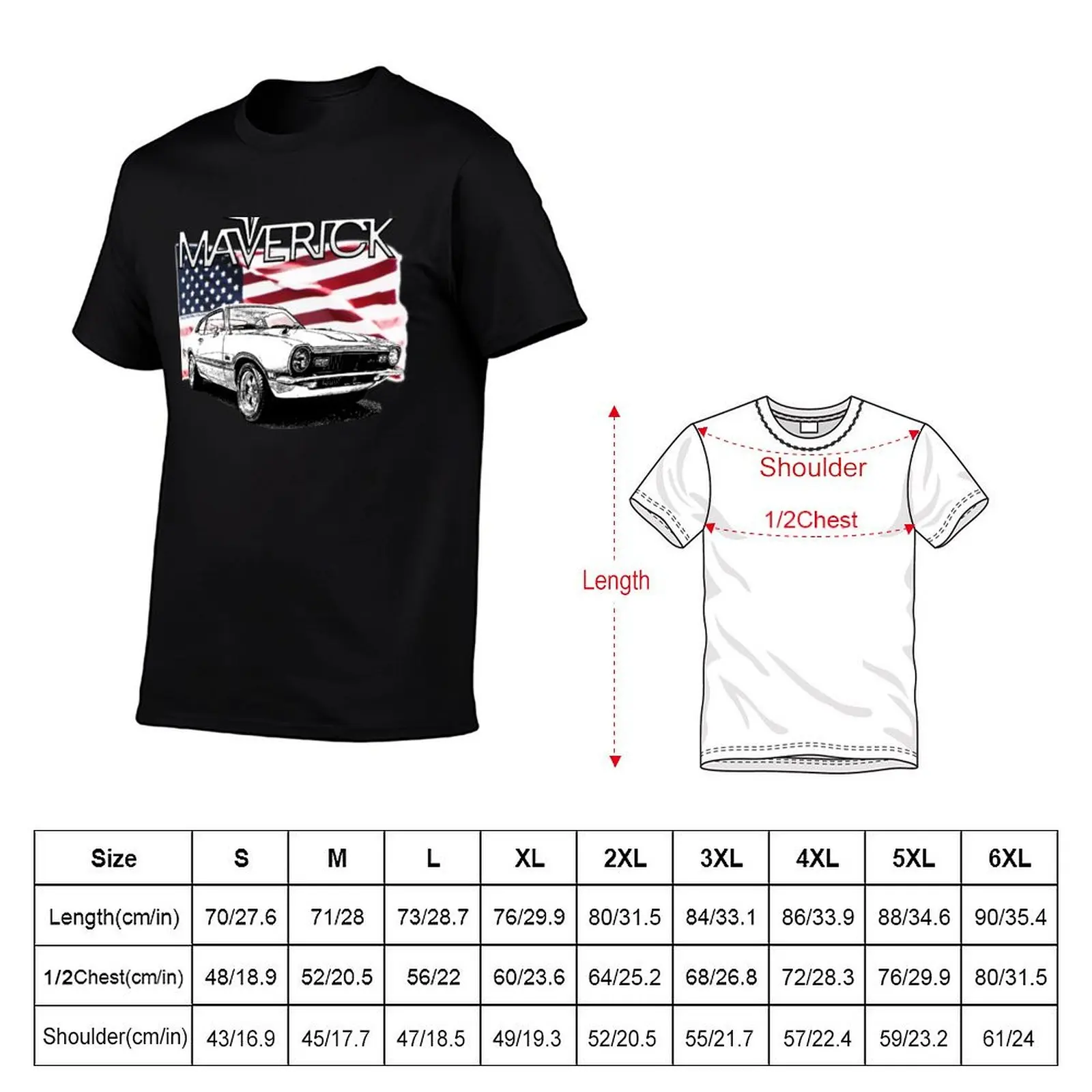 Maverick USA Muscle Car T-Shirt man tshirt man t shirts high quality luxury brand man t shirts cotton T-shirt