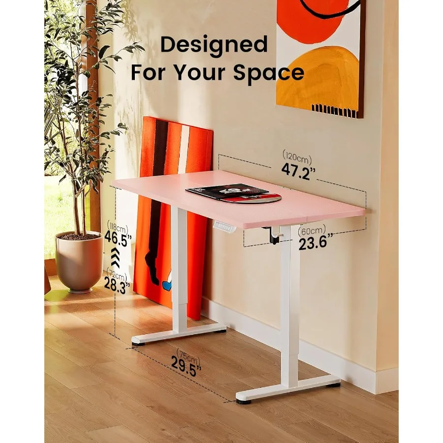 مكتب قائم كهربائي قابل لضبط الارتفاع مقاس 48 × 24 بوصة مع وظيفة الذاكرة للمكتب المنزلي ومحطة العمل #3