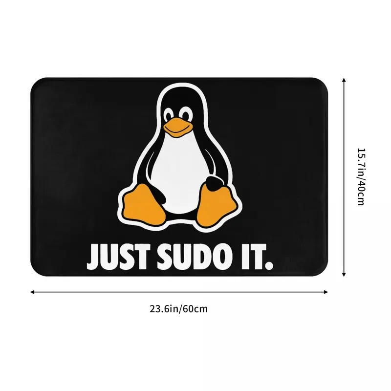 

EE01 Операционная система Linux Tux Penguin Коврик для ванной комнаты Just Sudo It Коврик для двери Фланелевой ковер Балконный ковер Домашний декор (9%b!