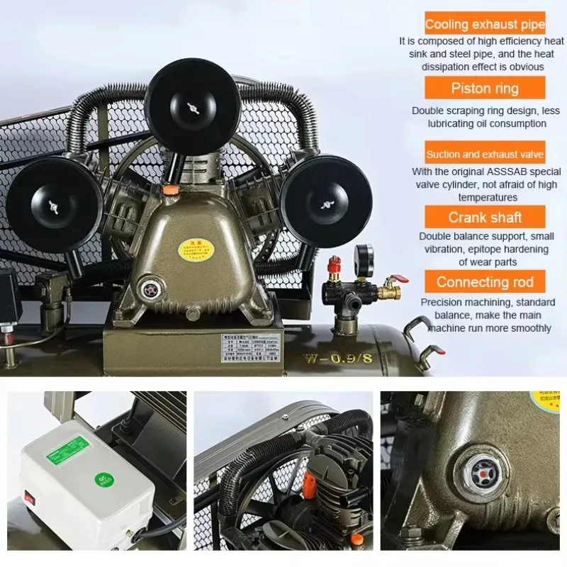 الشركات المصنعة لضاغط الهواء نوع المكبس الصامت ضواغط ضغط الهواء بيع 180L 8Bar 7.5Kw