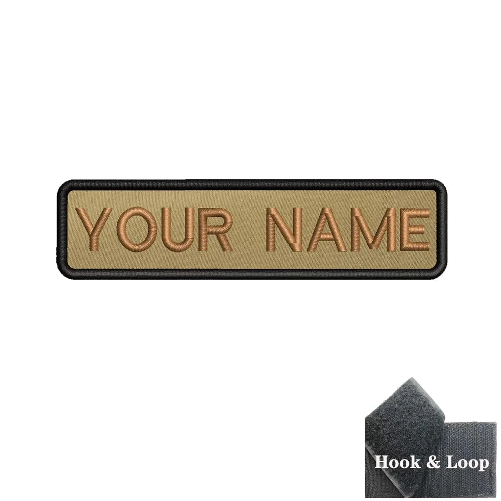 1PC Aangepaste gepersonaliseerde naamnummer Patch Strepen 10cmX2.5cm Badge tags chevrons Armband Opstrijkbare of haaklus geborduurd