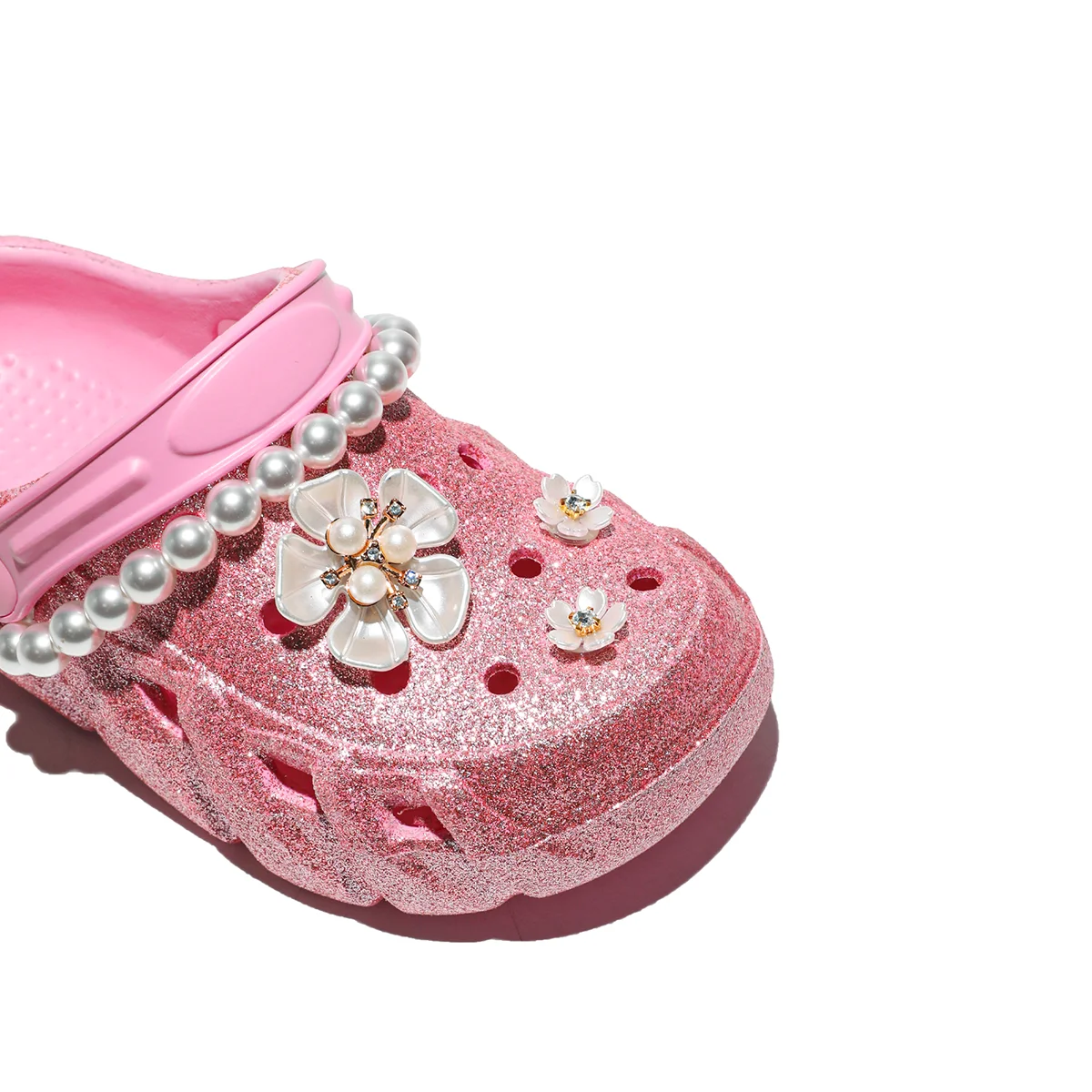 Kinder-Glitzer-Clogs und Pantoletten, Leichte EVA-Gartenschuhe, Rutschfeste Sandalen, Atmungsaktive Slip-On-Schuhe für Drinnen und Draußen 2501 – Detail 11