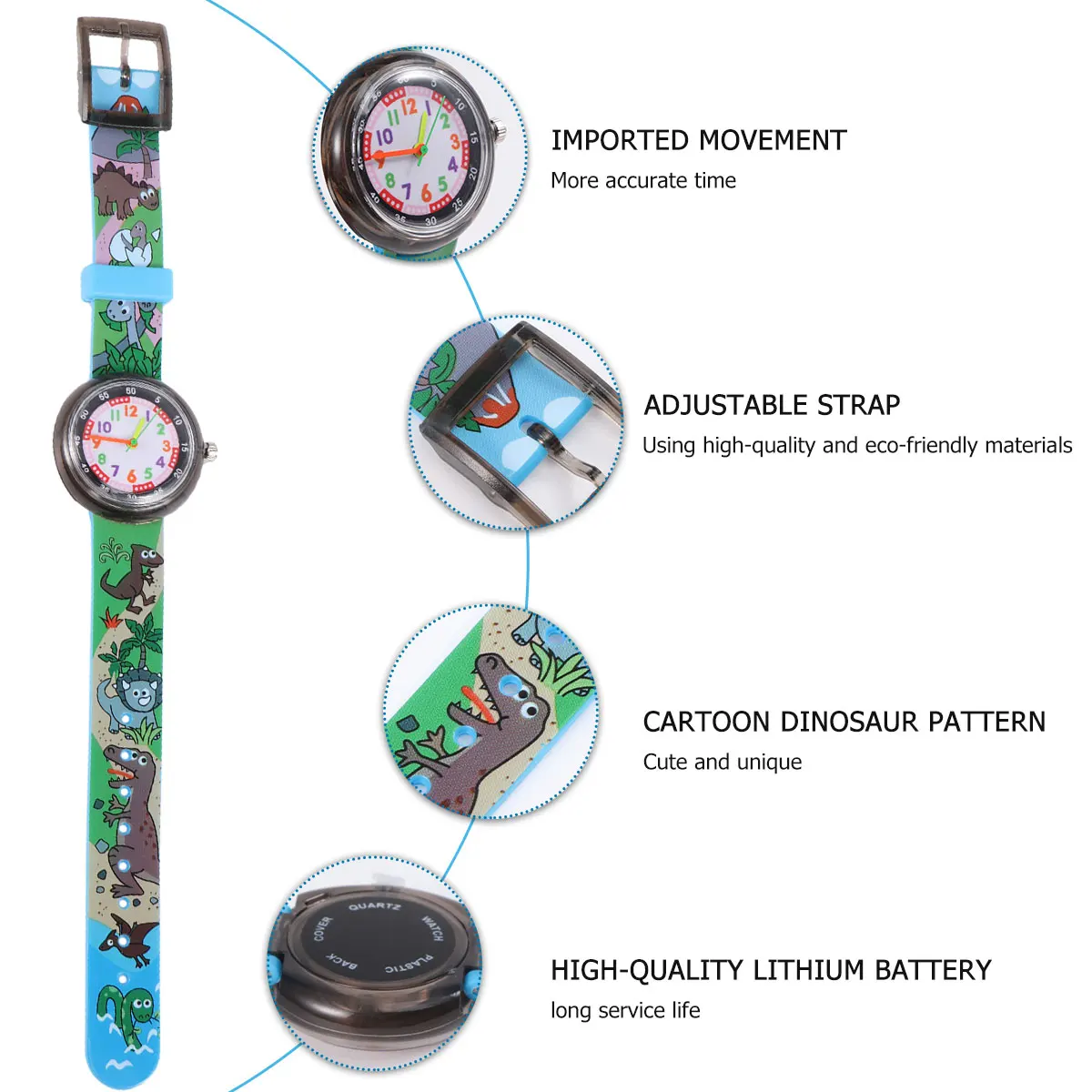 

Cartoon Watch for Kids Fashionable Quartz Watches Children Lovely Casual Adorable Unique Soft Strap Precise Timekeeping Birthday