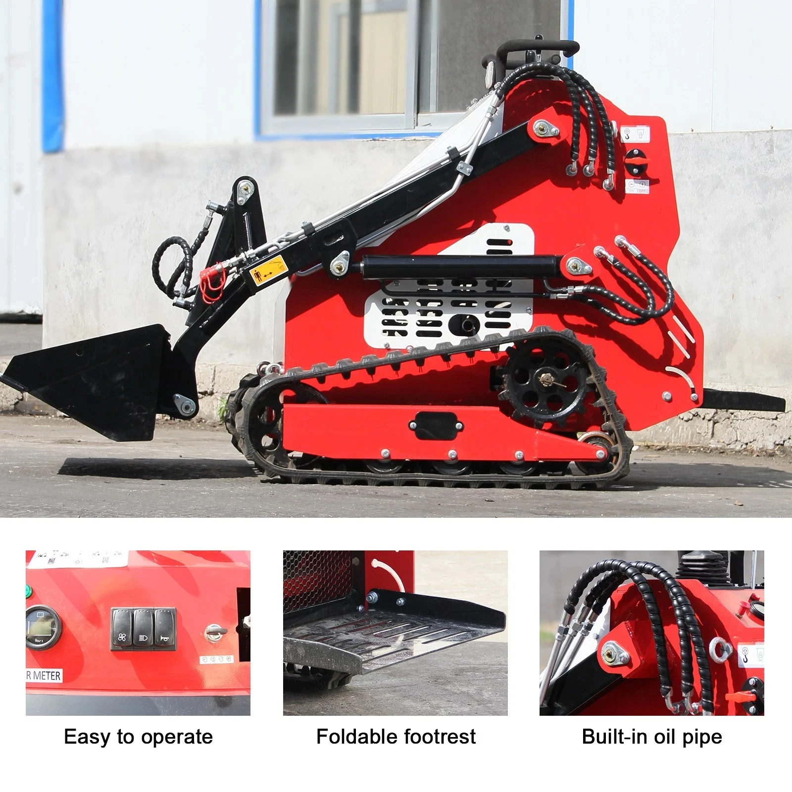 Pagamento completo, non un deposito Mini minipala minipala cingolata a doppio raffreddamento da 15 HP con motore B&S