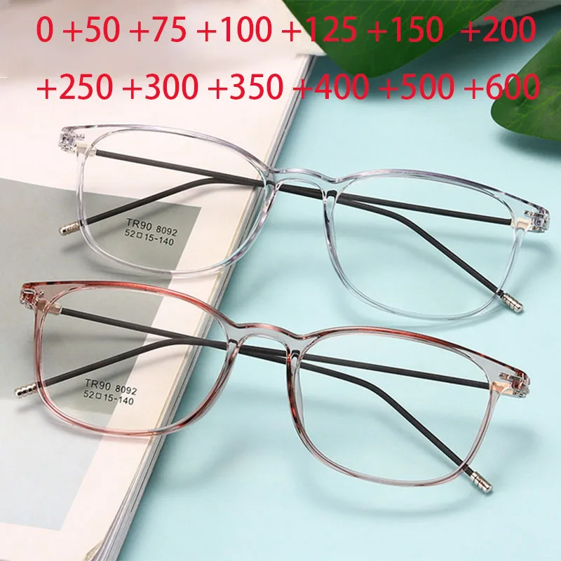 New Square Finished Reading Glasses Women Men Metal Thin Legs Far Sight Spectacles Diopter +1 +1.5 +2 +2.5 To +6.0