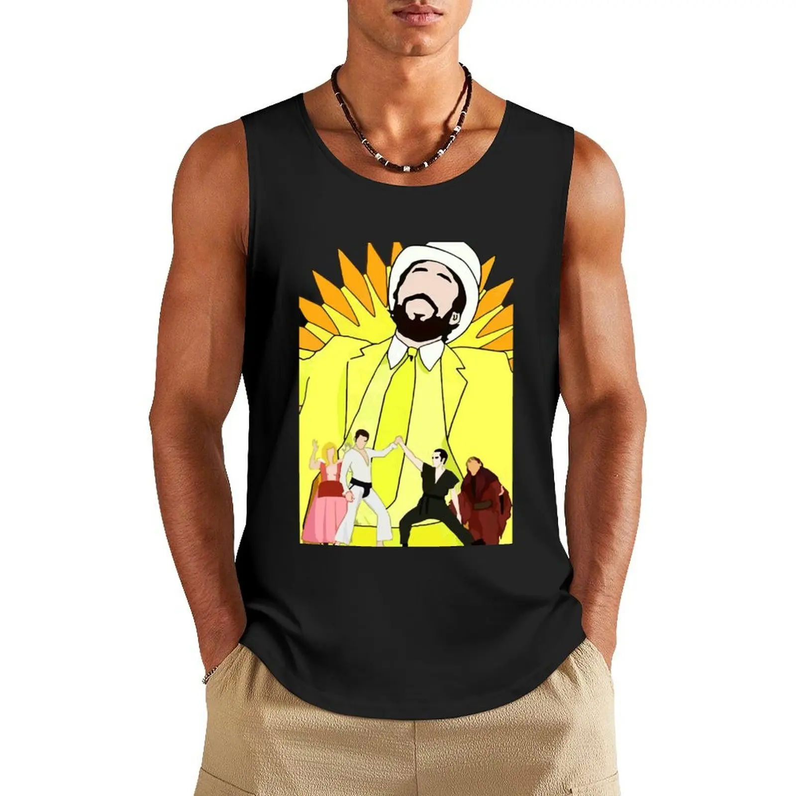 

The Great Phili Yellow Tank Top T-shirt sports Men's gym gym shirt man gym Men's t-shirts