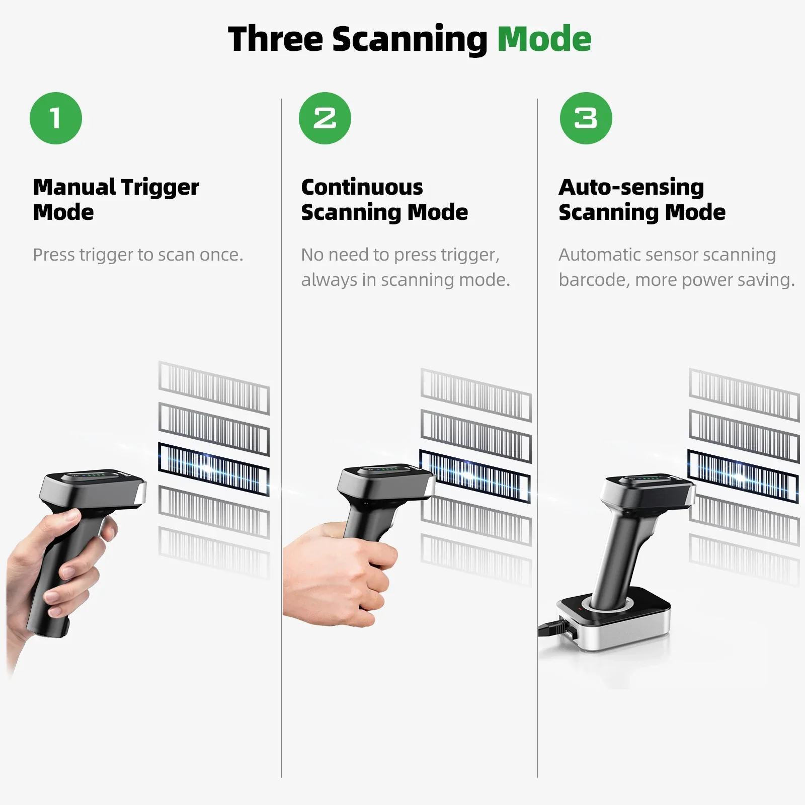 Imagem -05 - Eyoyo-auto-sensing Screen Scanning Barcode Scanner 1d Bluetooth 2500mah Indicador de Alimentação 2d sem Fio qr Code Reader Mil