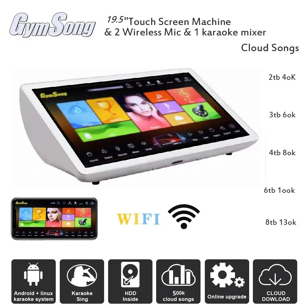 New Chinese singing Machine Drive 19.5  Hard karaoke player 2TB HDD 42K Chinese/English Songs