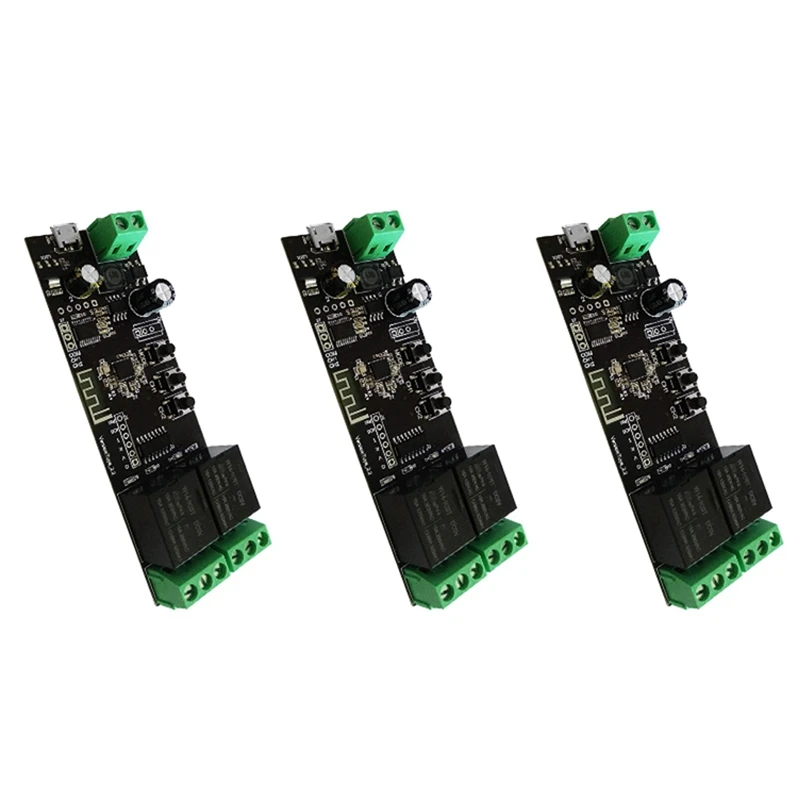 3X 2 Channel WiFi Momentary Inching Relay Self-Locking Switch Module Smart Life/Tuya APP Control WiFi Relay Module