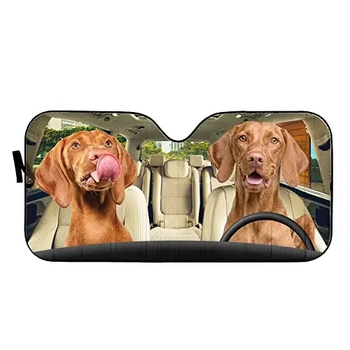 MEILISA Funny Vizsla parabrezza anteriore parasole, Vizsla Dog Driving parasole automatico, visiera parasole per Auto per camion SUV Block raggi UV