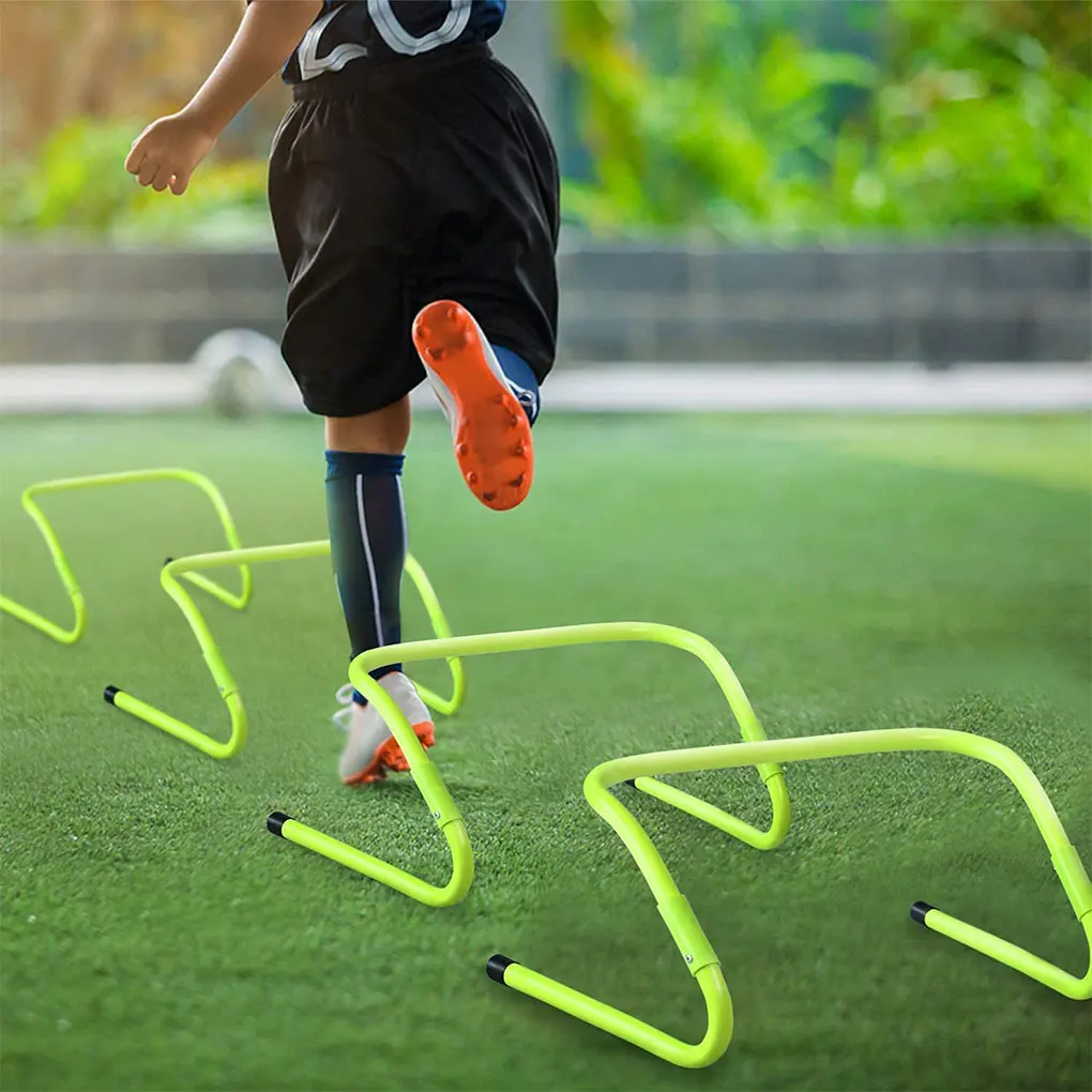 Paquete de 6 velocidades plegables ajustables para entrenamiento de fútbol, accesorios de equipo de barrera para gimnasio en interiores y exteriores