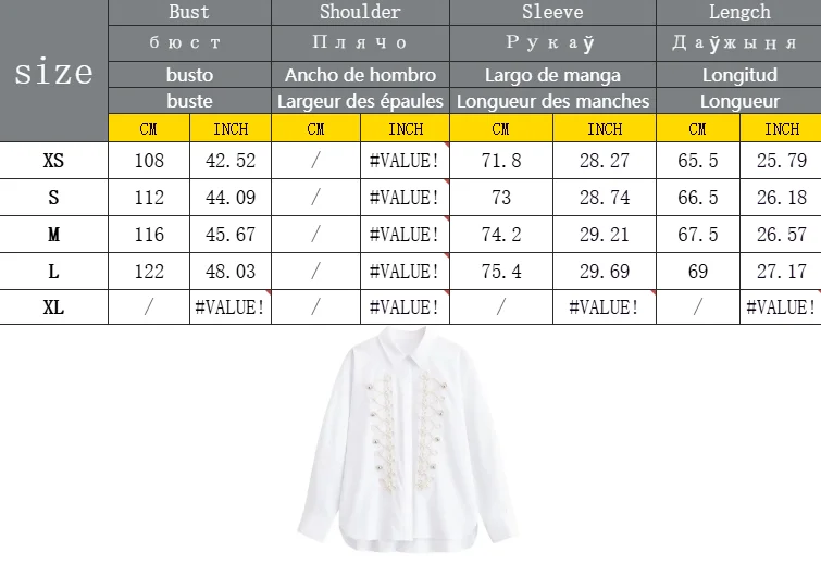 Damen Frühling Lässiges Weißes Popeline-Hemd Damen 2026 Langarm Revers Bluse mit Knotenverschluss Damen Sommer Lockere Pendler-Bluse – Detail 1