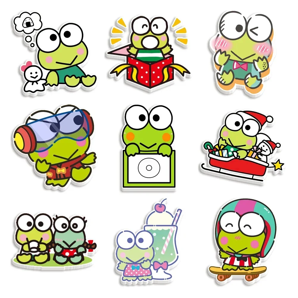 10 Pcs/lot Japanese Frog Keroppi Sanrio Cartoon  Flatback Resin Planar Acrylic Craft DIY Earrings Home Decoration Accessories