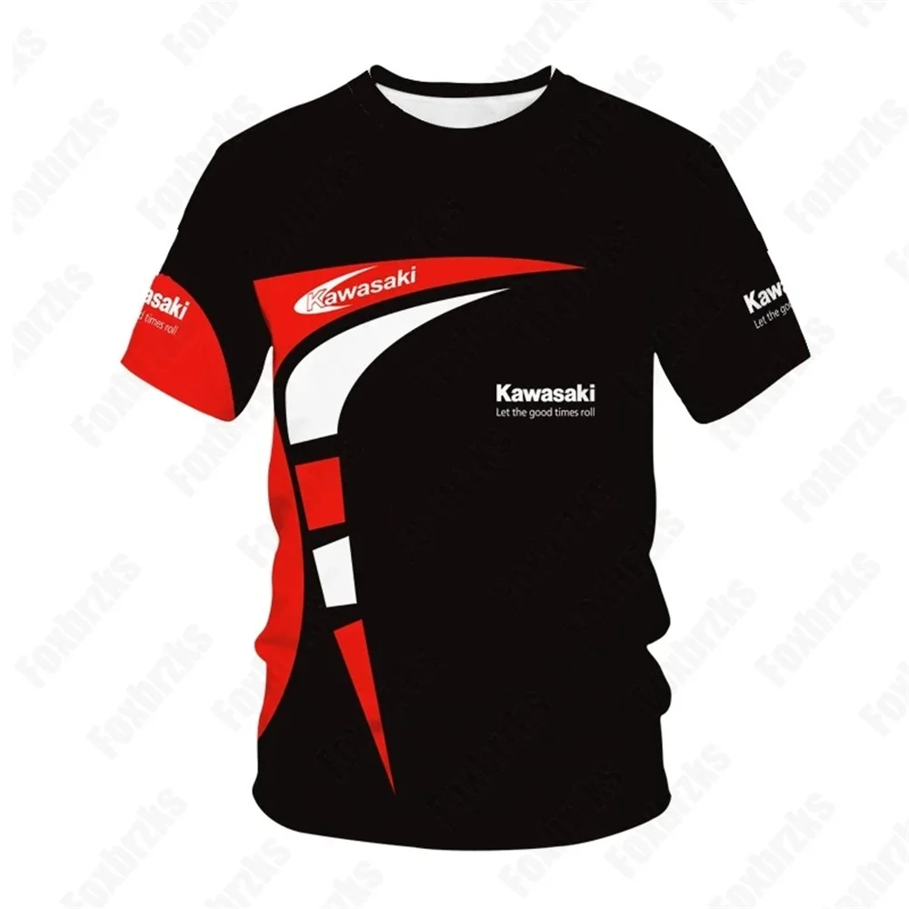 

Summer novelty, men's T-shirt, Kawasaki motorcycle printed breathable quick drying short sleeved T-shirt, motorcycle T-shirt