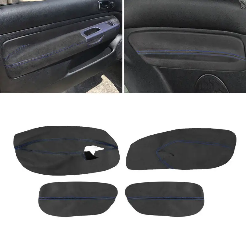 Only 3 Doors Car Door Armrest Panel Suede Leather Cover Accessories For VW Golf 4 IV MK4 1998 1999 2000 2001 2002 2003 2004 2005