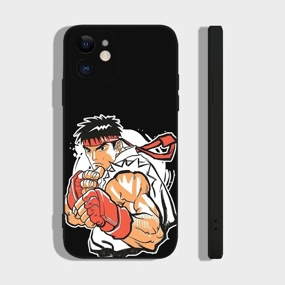 Capa de telefone Game S-Street F-Fighter-S para iPhone 14,13,12 Mini 11 Pro XR,X,XS,MAX 6S,7,8 Plus Capa de silicone preta macia