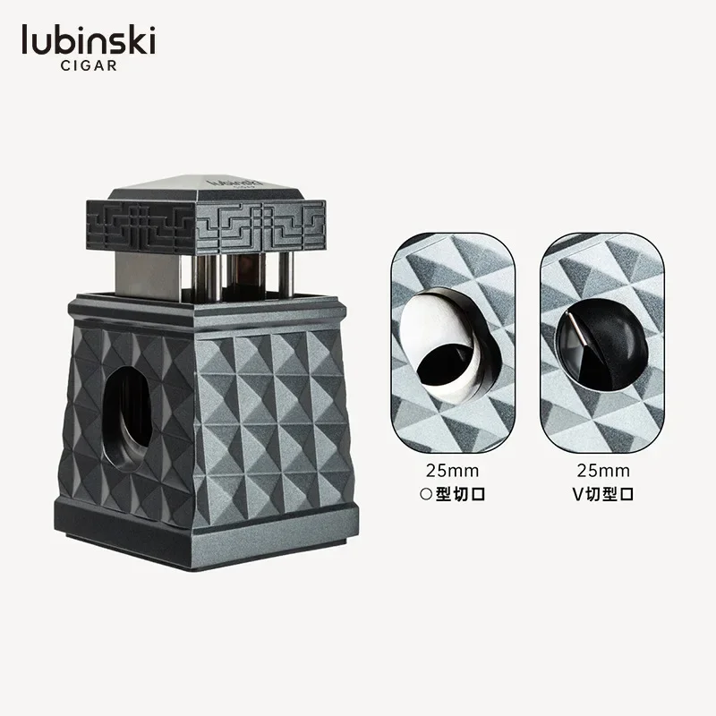 LUBINSKI Bench Cigar V Cutter Guillotine Zinc Alloy Multi-purpose Dual-purpose Lubinski Cigar Cutter Desk Cigar Accessories