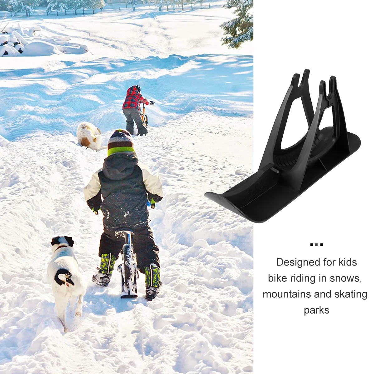 Snow Sleds for Kids and Adult Ski Board Skiing Accessories Scooter Skateboard Black Skis