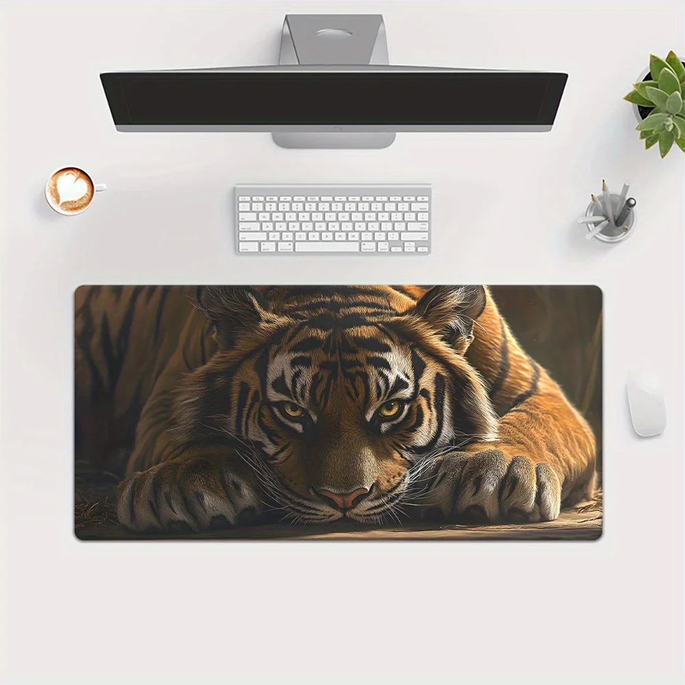 

Коврик для стола с HD-печатью в виде тигровых узоров, многофункциональный коврик для мыши XXL, коврик для клавиатуры и игровой мыши, для офиса, компьютера, ПК, геймеров