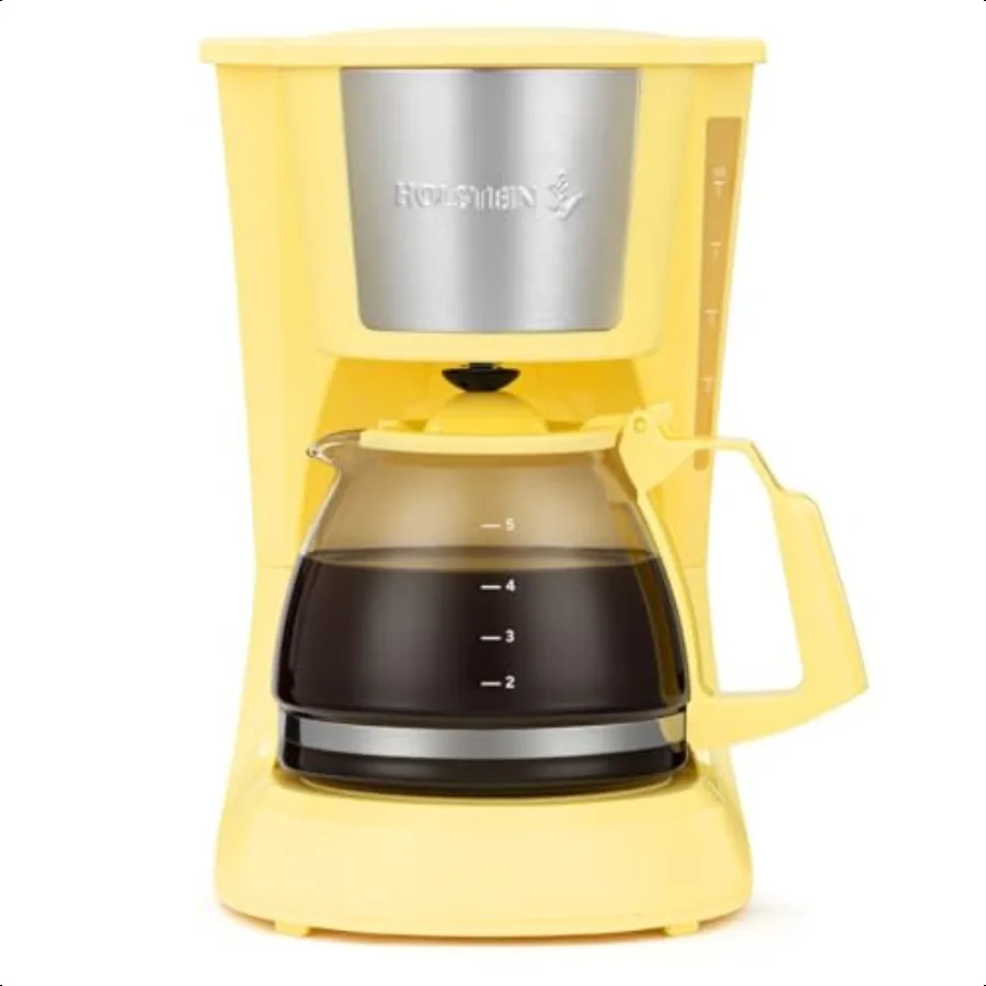 

5 Cup Drip Coffee Maker Convenient and User Friendly with Permanent Filter Borosilicate Glass Carafe Water Level Indicator Auto
