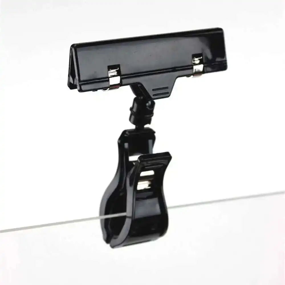 

Black Plastic Antirust Spring Pop Sign Label Card Holder Price Tag Display Banner Advertising Clips