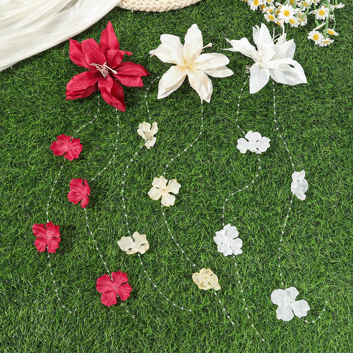 AWAYTR 1Pc New Bohemian Flower Hairpin Romance Elegant Flower Tassel Hair Clip Female Premium Feeling Side Clip Women Headwear