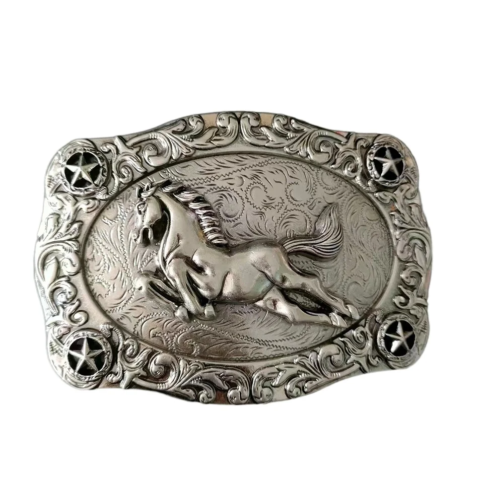 Western Cowboys Belt Buckles for Men Rodeo Silver Bull Head Top Quality Alloy Metal Waistband Button Dropshipping