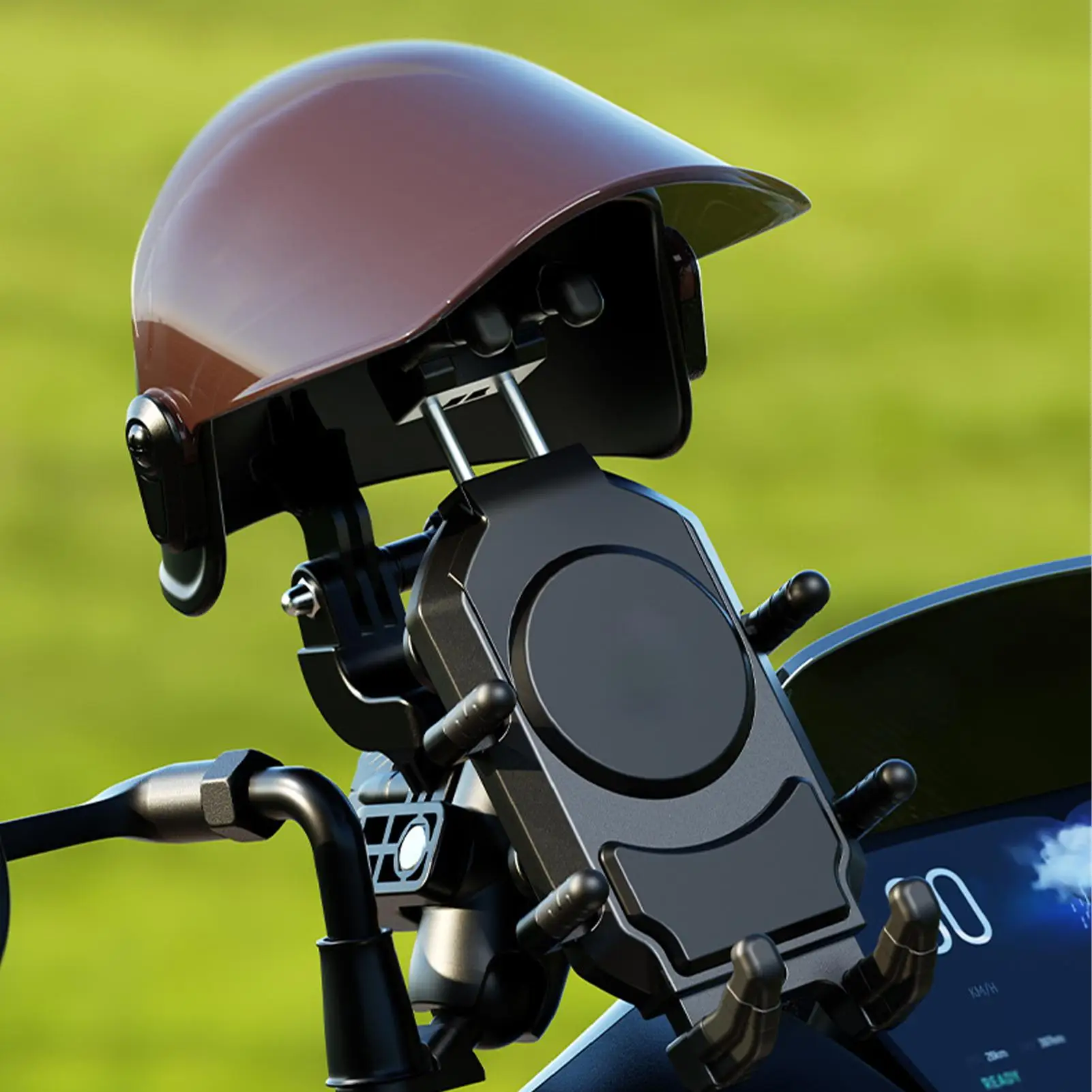 Cycling Phone Holder Sunshade Phone Top Mount Sunshade for Motorcycle Cycling Keeps out Rain Increase Cycling Safety Phone ﻿ view 3