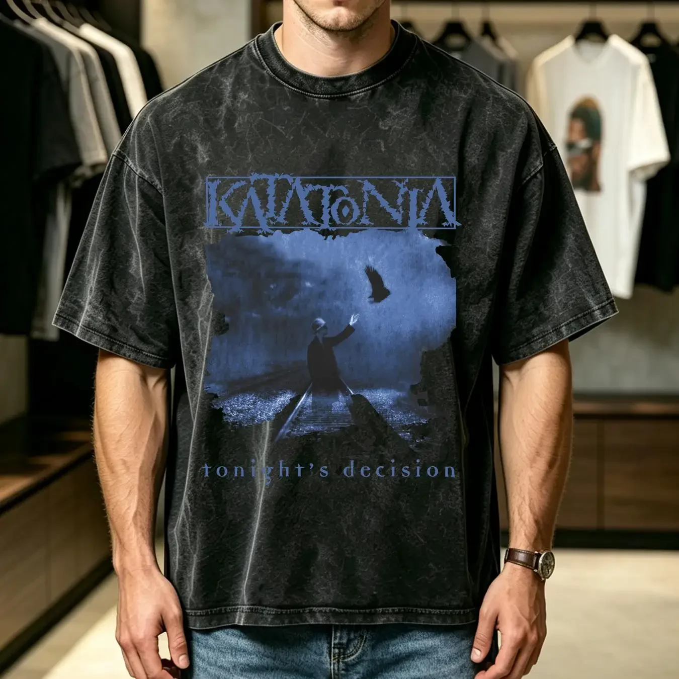 washed T Shirt Katatonia 'Tonight's Decision All Size S 3XL 1P93 vintage Washed designer clothes Casual Comfortable Versatile