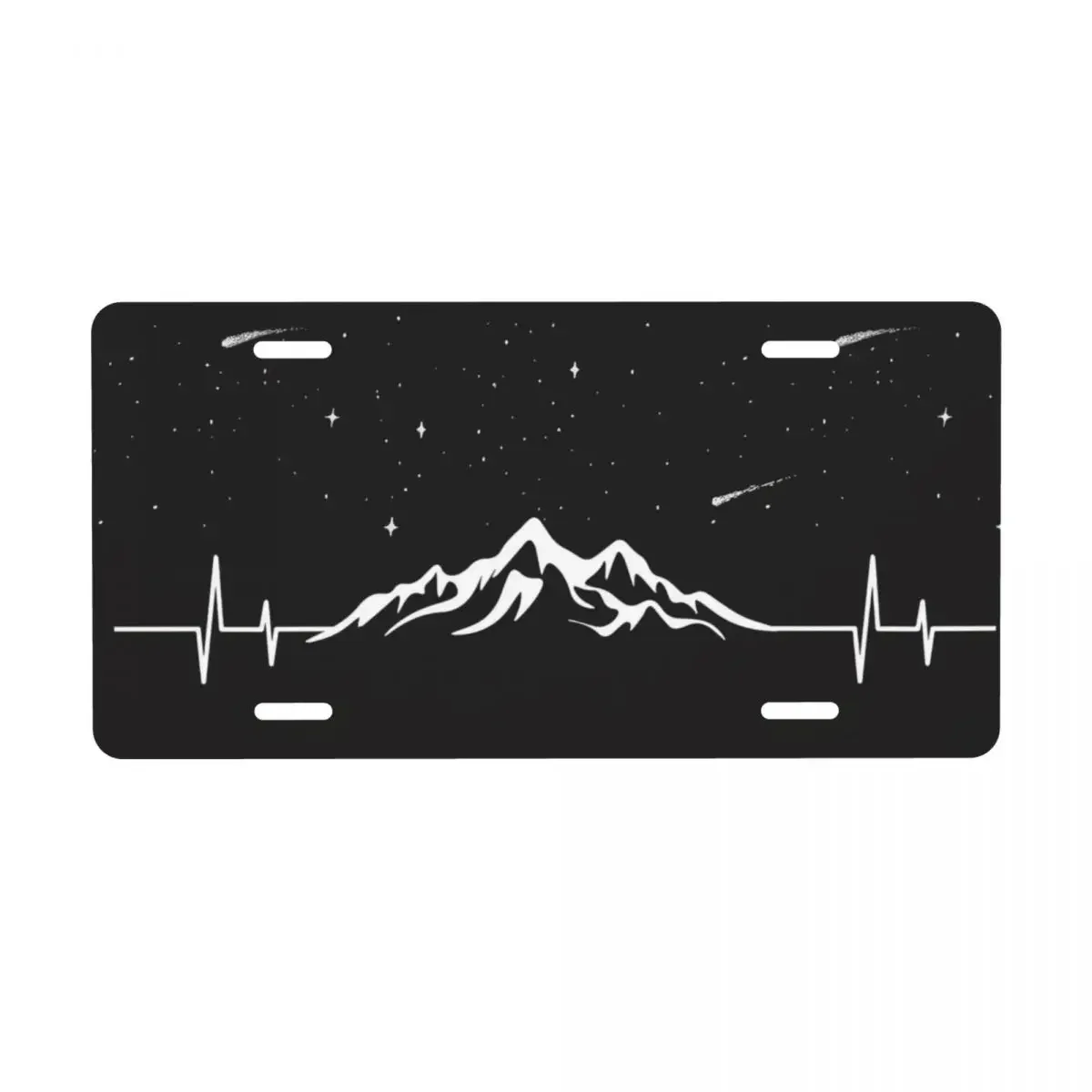 Mountain Heartbeat Line License Plate Cover Vanity Tag Custom Camper Decorative Car Front License Plate 12x6 Inch