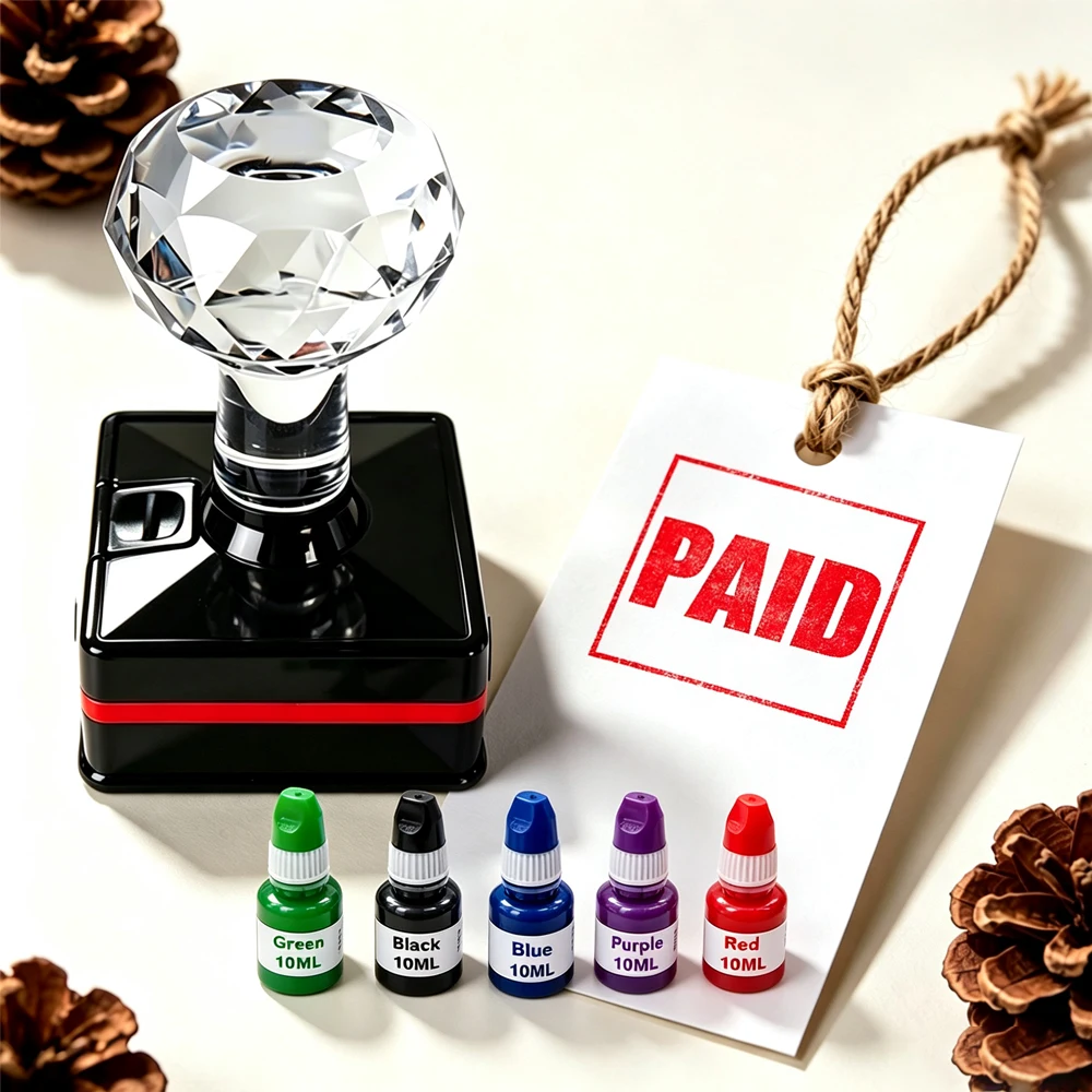 Custom Square Self Inking Stamp Personalized Logo Photosensitive Rubber Stamper Custom Design Text Picture Office Signature Seal