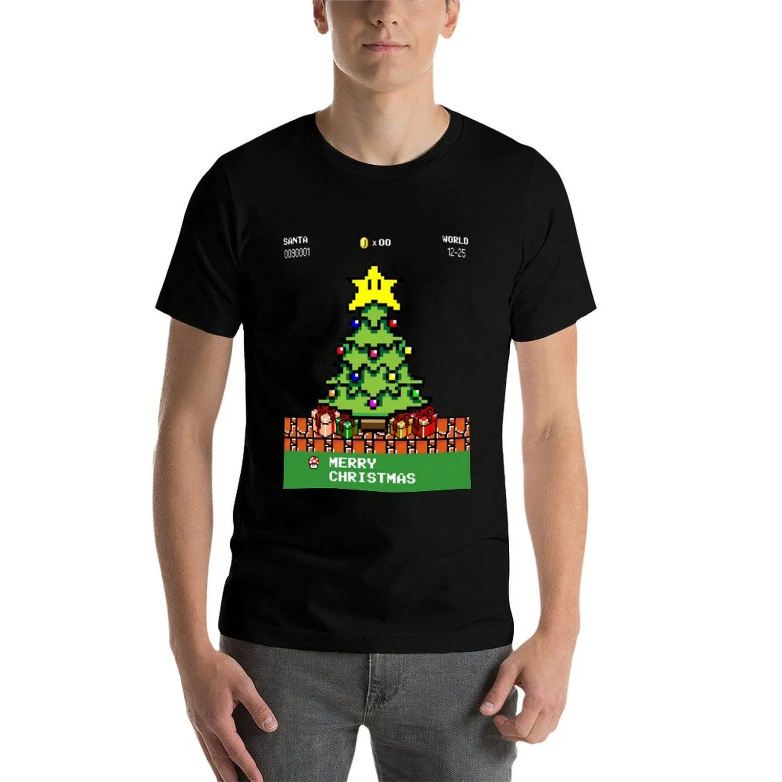 

Gaming Game Gambler Merry Christmas Pixel Gift T-Shirt t shirts with prints t shirts for man cotton funny T-Shirt