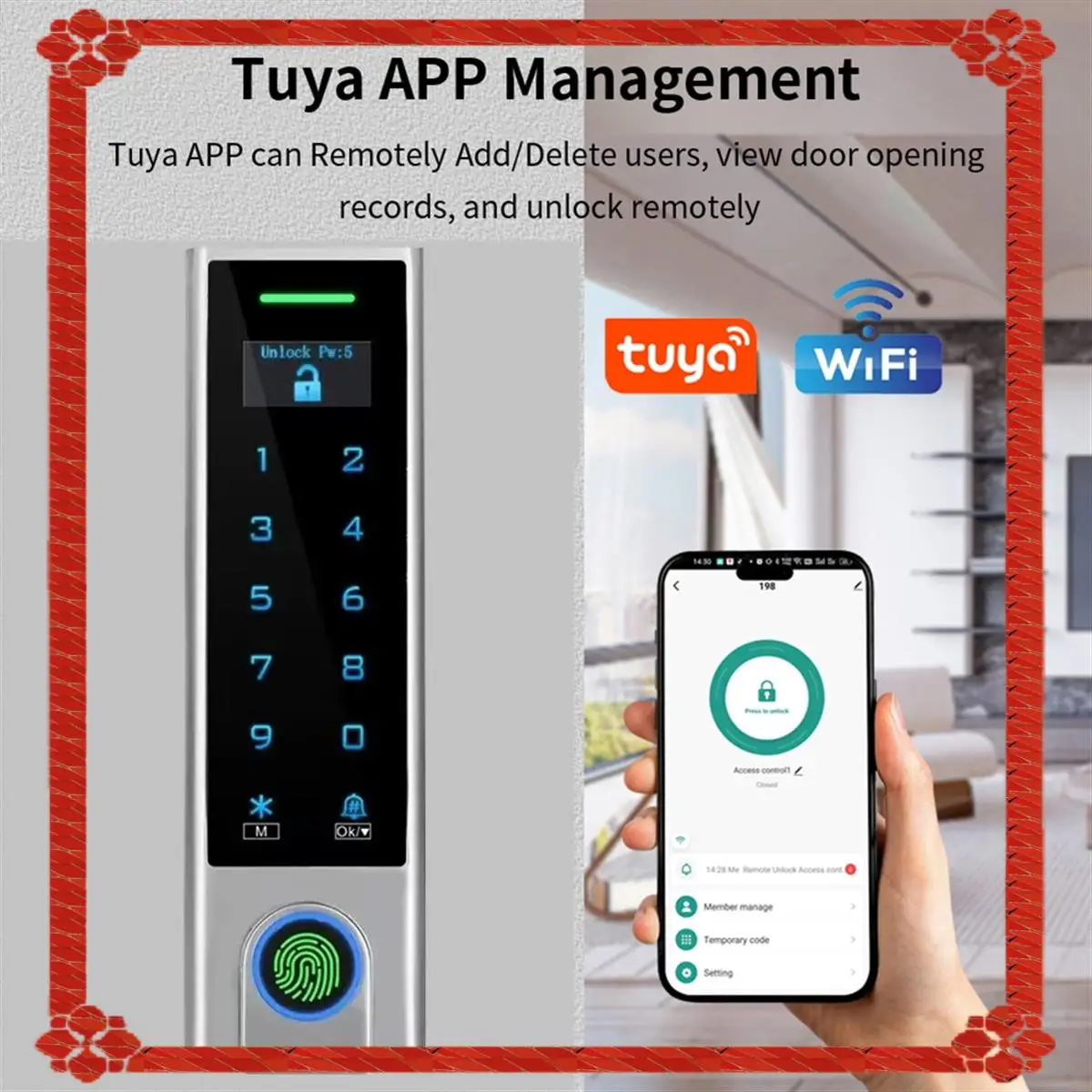 24-Hour Delivery RFID Card Keypad Fingerprint Access Smart Wifi Door Lock Waterproof Remote For Home Security Wi-Fi Control