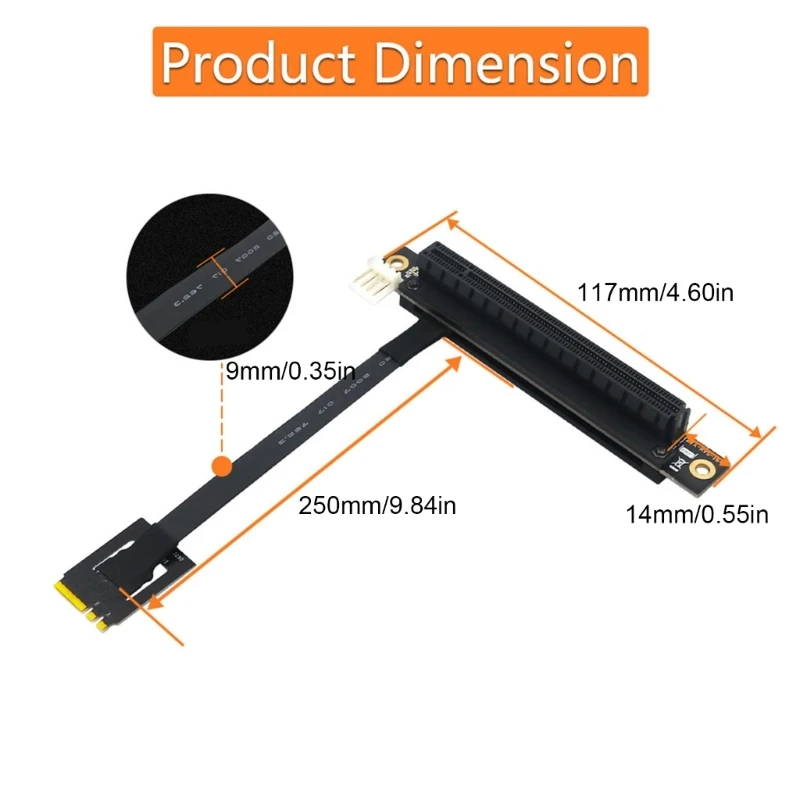 M.2 NGFF Double Key AE Extender Cable to PCIE 16X Graphics Card Risers Adapter 270 Degree PCIe Adapter Cable for PC DropShipping